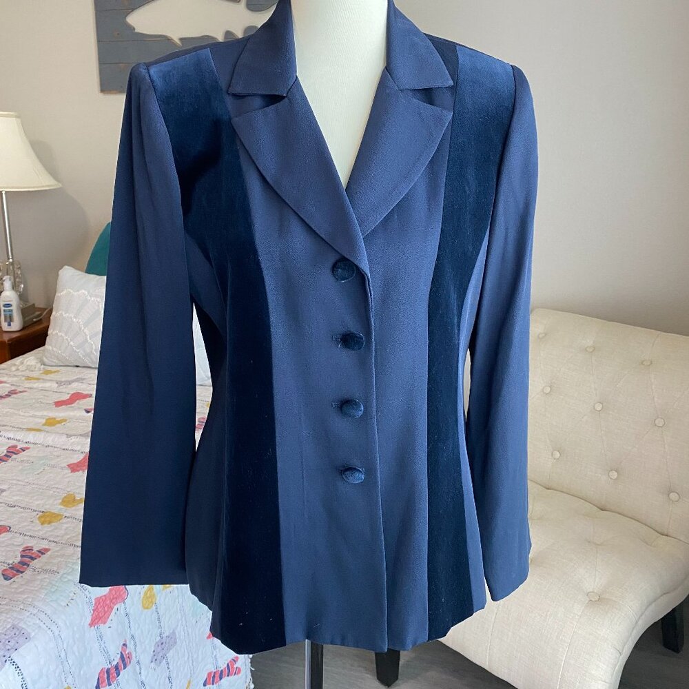 VINTAGE HUGO BUSCATO COLLECTION NAVY BLAZER SZ 10P